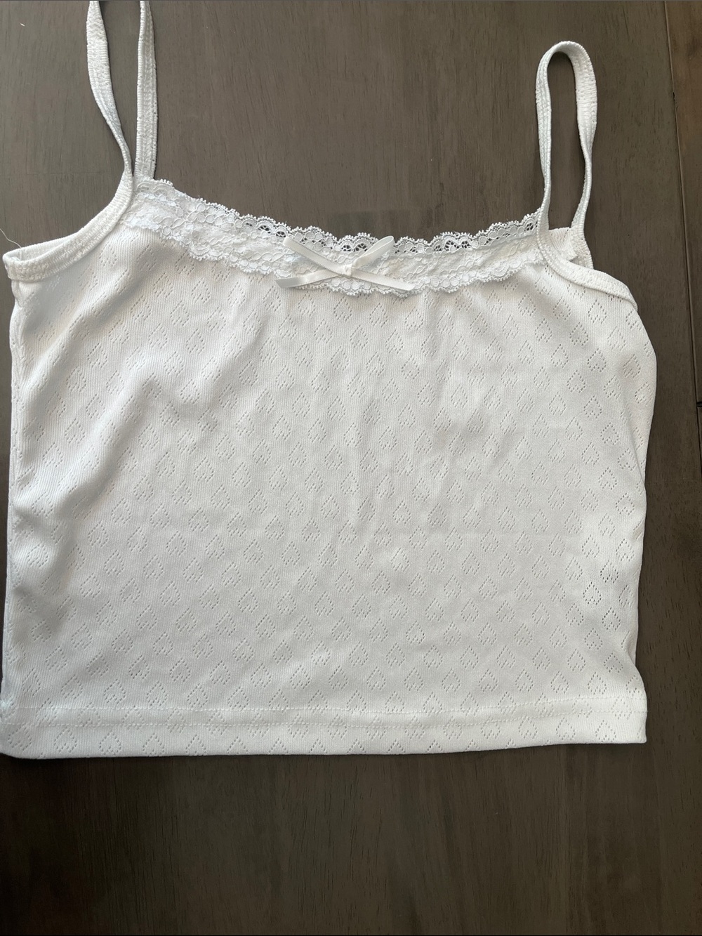 White Lace-Trim Camisole Tank Top - Women